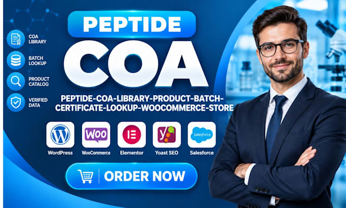 setup  peptide coa library product batch certificate lookup woocommerce store