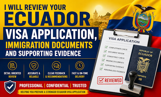 review your ecuador visa application immigration documents, supporting evidence