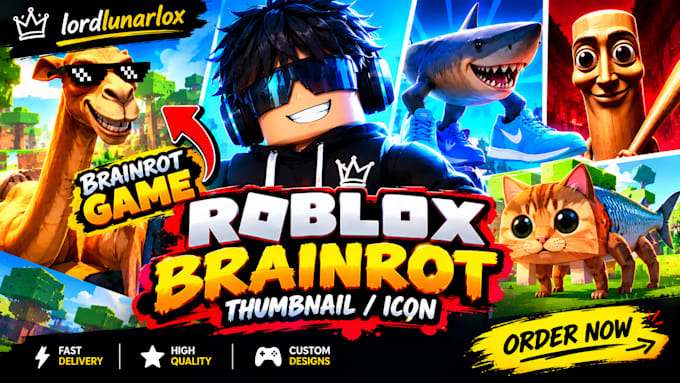 make your roblox brainrot game thumbnail or icon