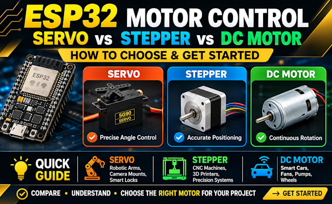 write arduino code and esp32 firmware for motor control projects