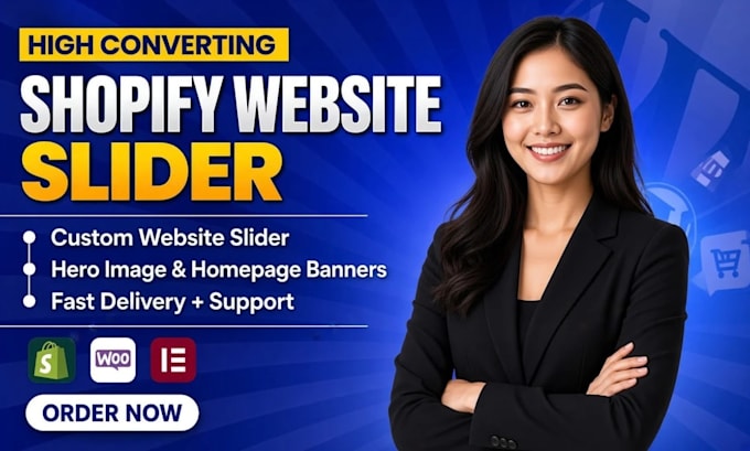 design high converting shopify website slider, web hero image homepage