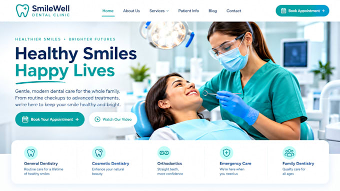 design wix orthodontist website braces consutation booking