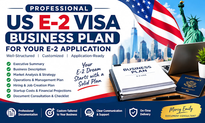 create a professional US e2 visa business plan for your e2 application