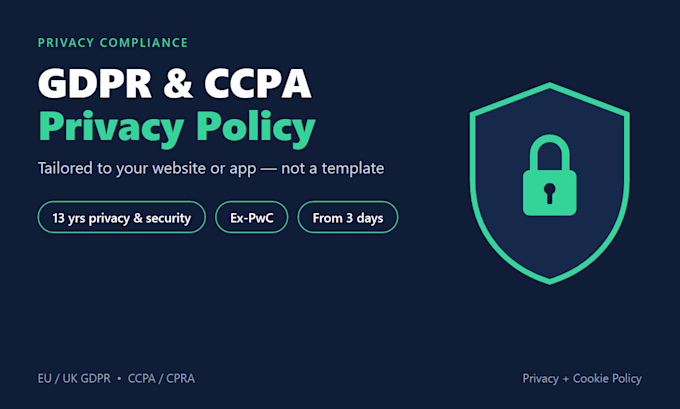 write a gdpr and ccpa compliant privacy policy for your website or app