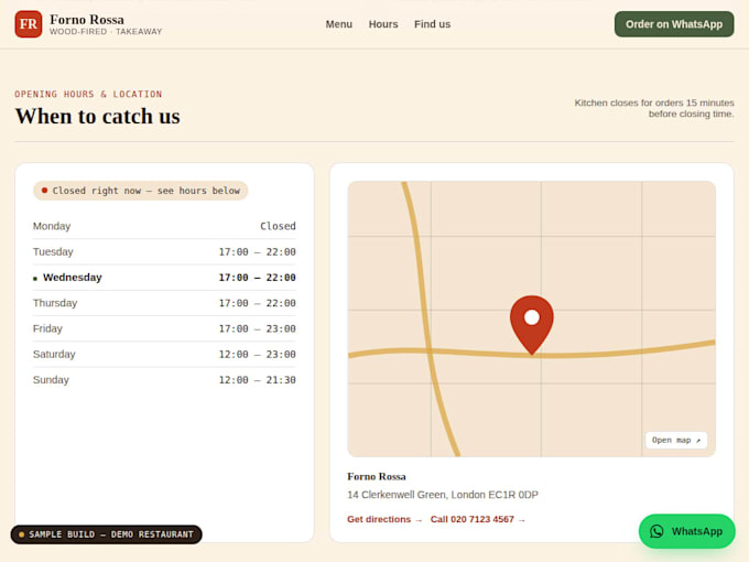 build a responsive website for your restaurant, takeaway or business