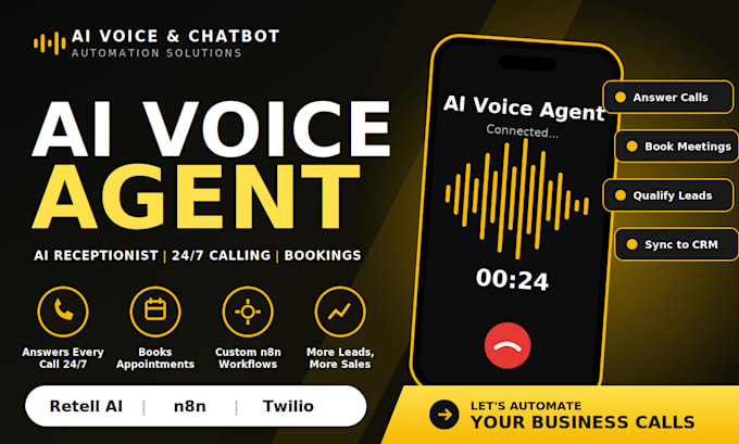 ai voice agent ai receptionist ai calling agent using retell, and n8n