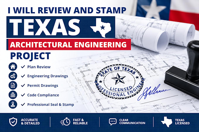 review and stamp texas architectural engineering project