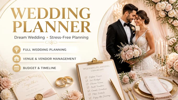 create a professional wedding planner and wedding itinerary