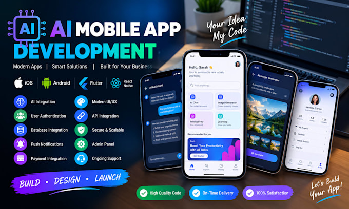 app development ai mobile app create app app design user interface fast delivery