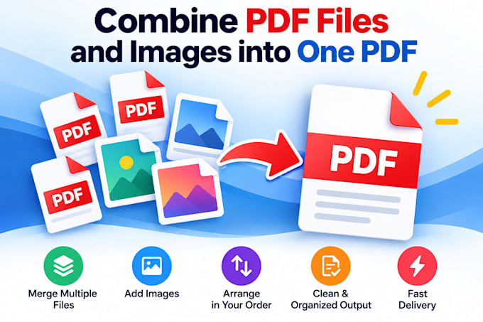 combine PDF files and images into one PDF