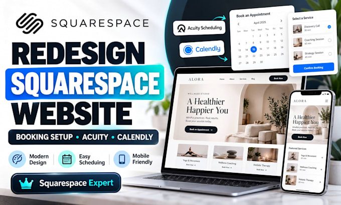 redesign squarespace website squarespace booking setup acuity scheduling calendl