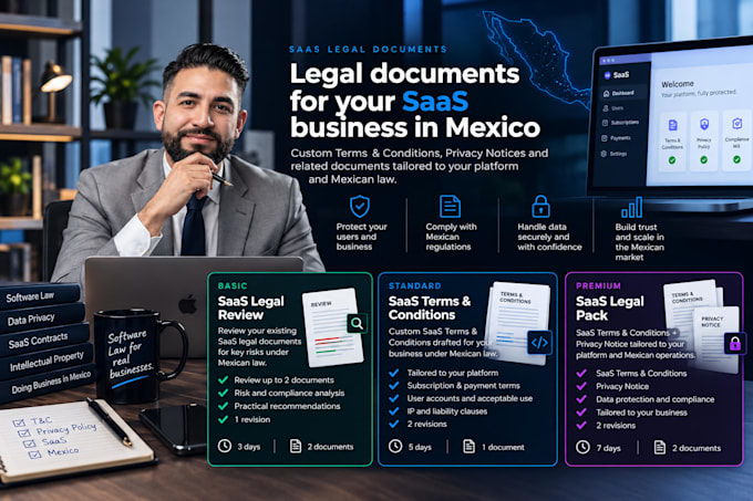 draft saas terms and conditions and privacy policy for mexico