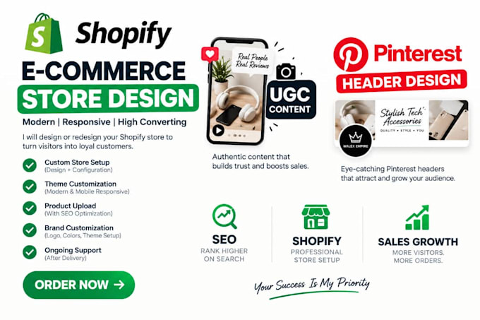 create ugc content, pinterest marketing and full SEO