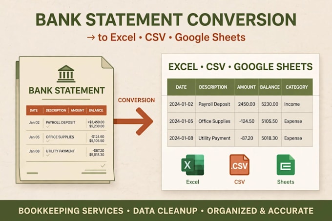 convert PDF bank statements to excel