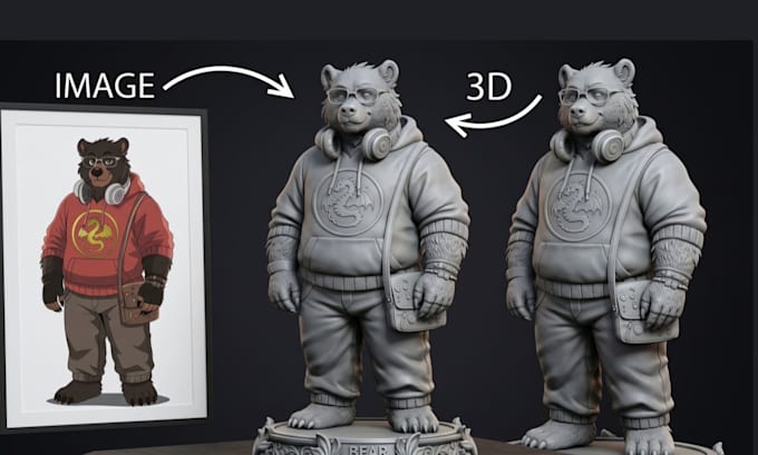 covert 2d to 3d model 2d image to 3d printable model stl for printing