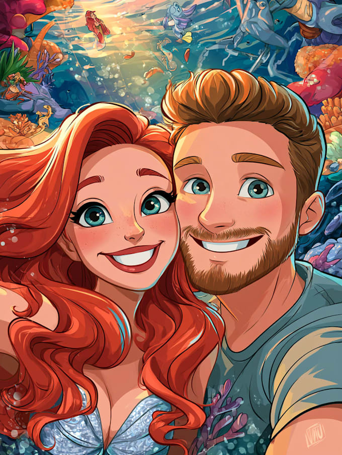 draw cartoon portrait in disney cartoon