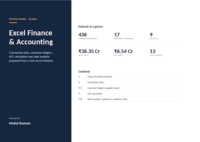 clean excel data, prepare ledger and pivots reports