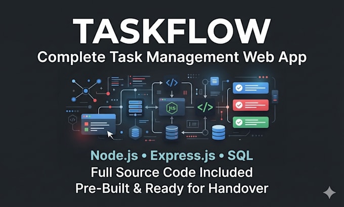 hand over a complete task management web app with node js and sql