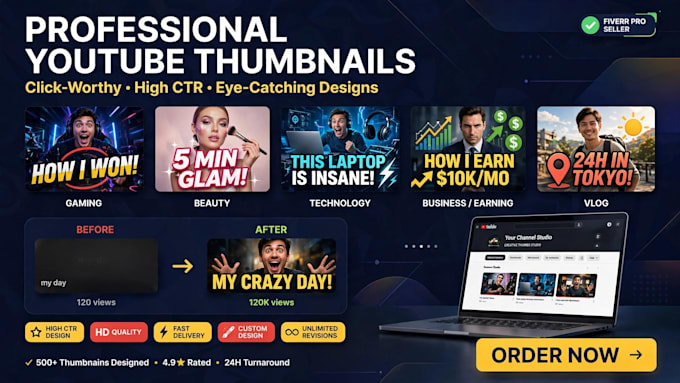 design eye catching youtube thumbnails