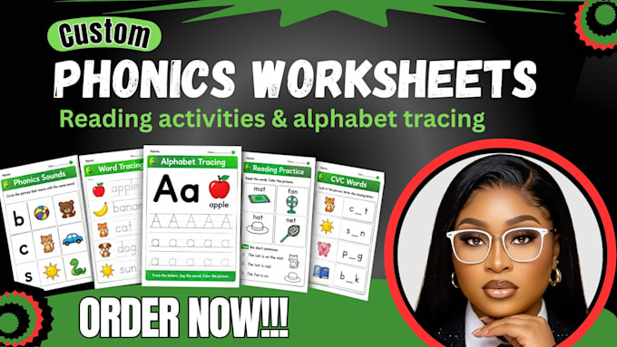 create phonics worksheet reading activity alphabet tracing literacy lessons, kid