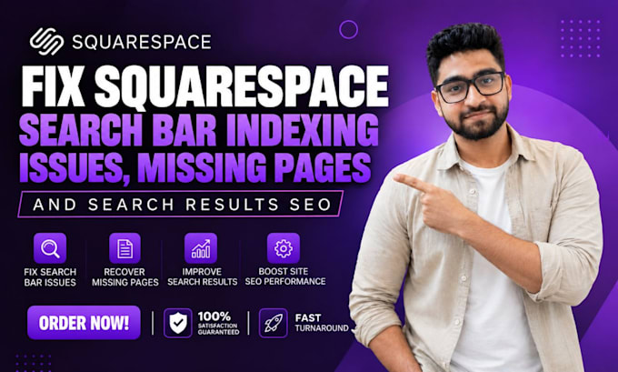 fix squarespace search bar indexing issues, missing pages, search results SEO