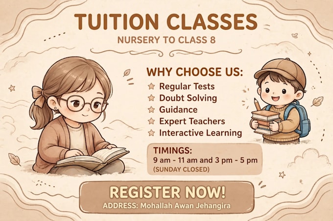 design 3 modern tuition posters for your academy
