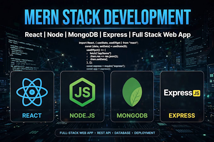develop full stack mern website with react node mongodb