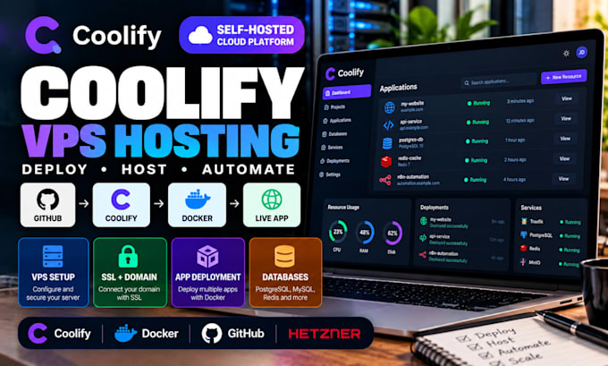 setup coolify on vps deploy docker apps with SSL and domain