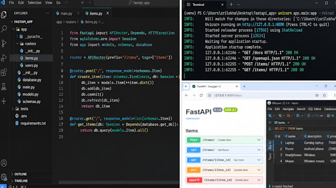 develop python fastapi rest apis
