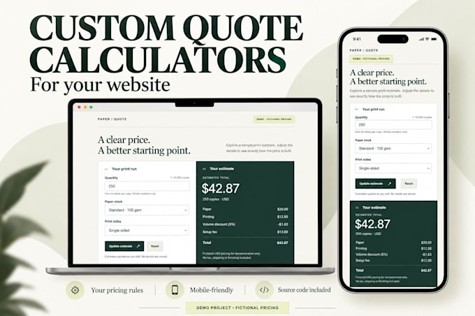 build a custom quote calculator for your website