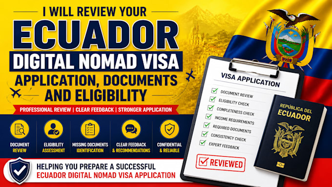 review your ecuador digital nomad visa application, documents and eligibility