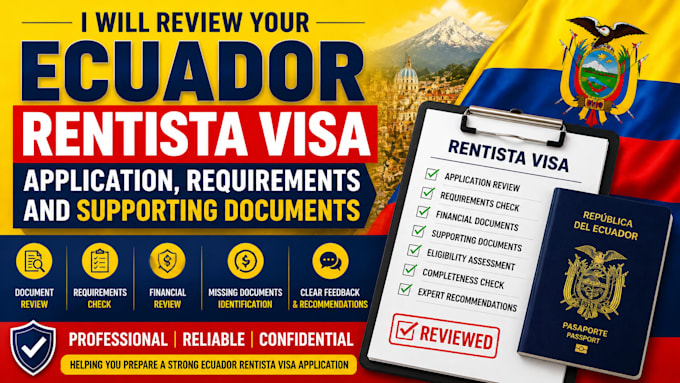 review your ecuador rentista visa application requirements , supporting document