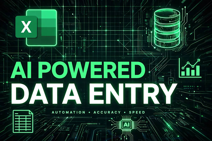 do ai data entry, pdf to excel and web research