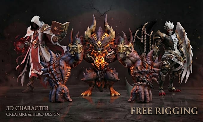 create customized game ready 3d creatures and monsters