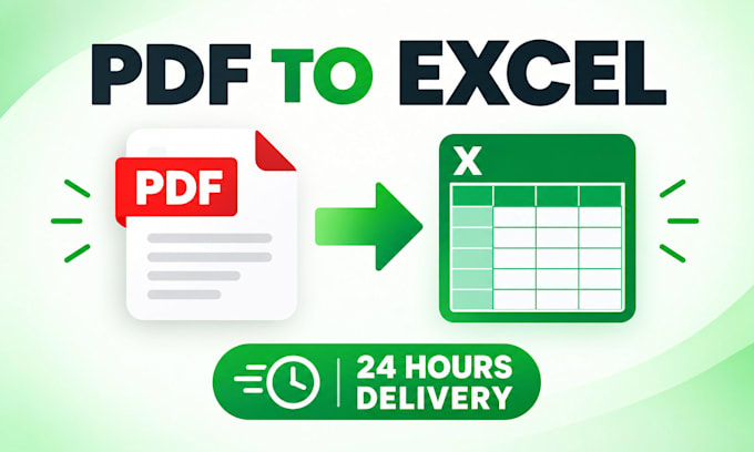 convert your PDF to excel file within 24 hours