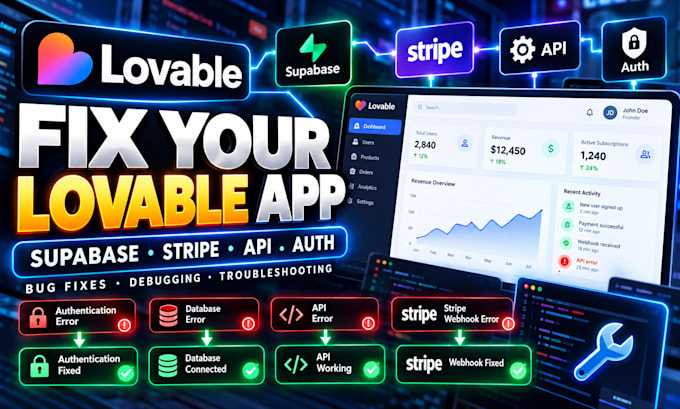 fix your lovable app, supabase, stripe and API issues