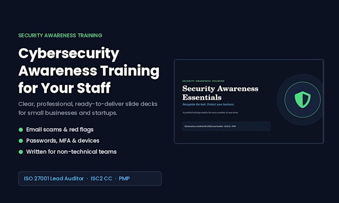 create cybersecurity awareness training for your staff