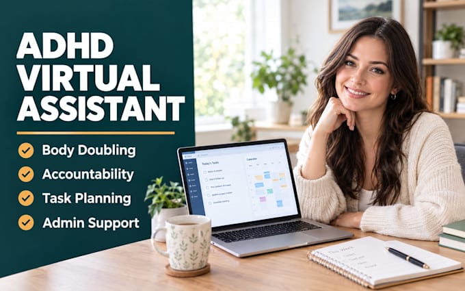 be your adhd coach body double accountability partner for organizing tasks daily