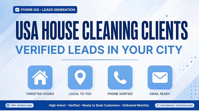 find verified US house cleaning leads with phone,email, and address