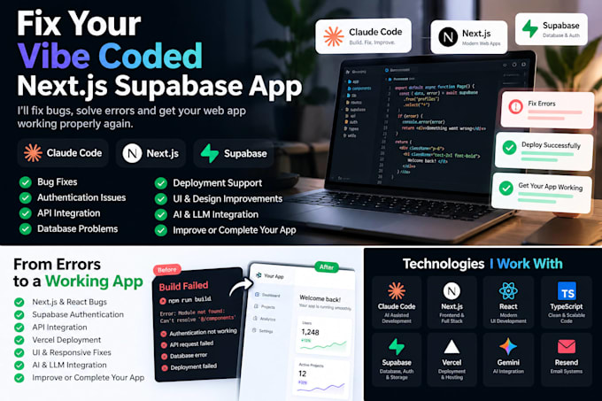 fix your vibe coded nextjs supabase app