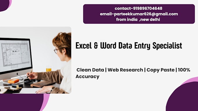 do excel data entry, ms word data entry and web research