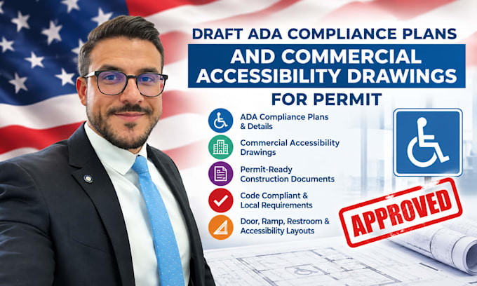 draft ada compliance plans and commercial accessibility drawings for permit