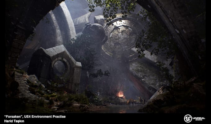 create unreal engine 5 3d game environment and game UI