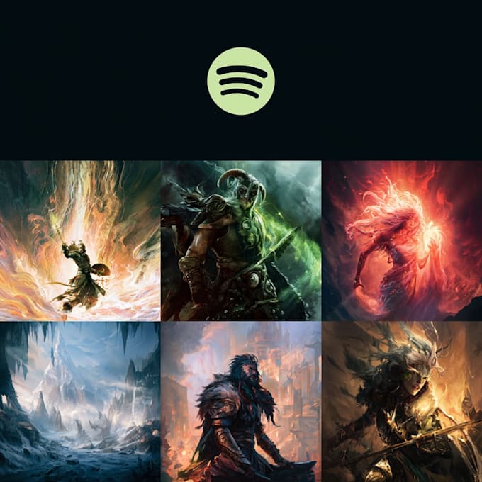 create mystical fantasy spotify cover design