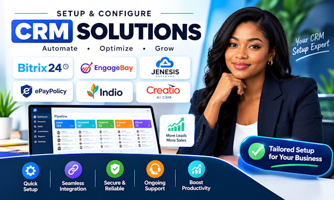 setup bitrix engagebay CRM jenesis software epaypolicy indio creatio ai CRM