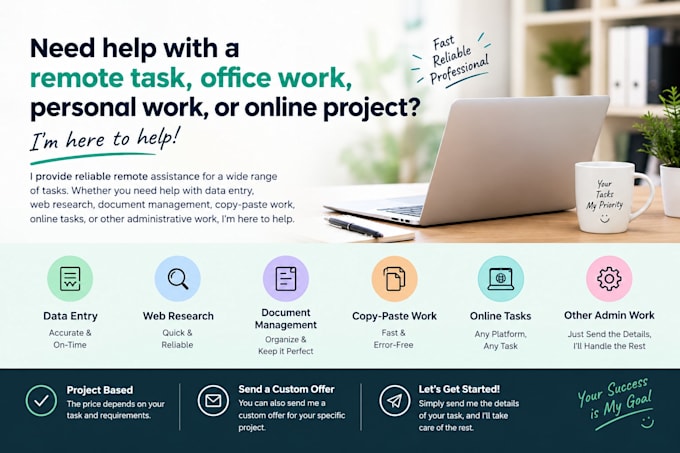 be your virtual assistant for remote tasks and admin support