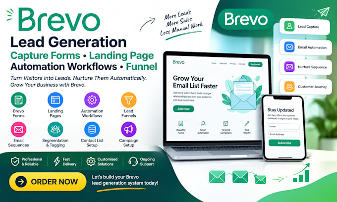do brevo lead generation capture forms landing page automation workflows funnel
