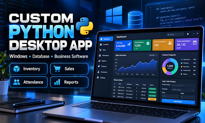 develop a custom python desktop application for windows