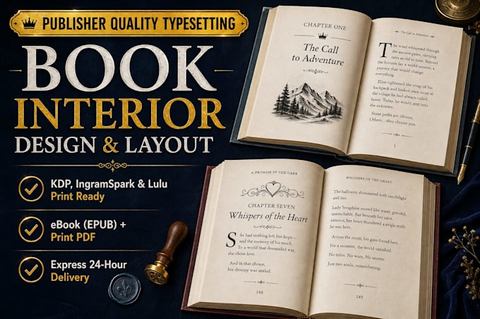 design a professional interior layout for your book