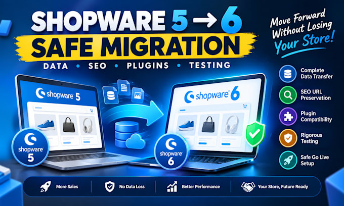 shopware 5 to 6 migration with SEO data plugins testing safe go live setup guide